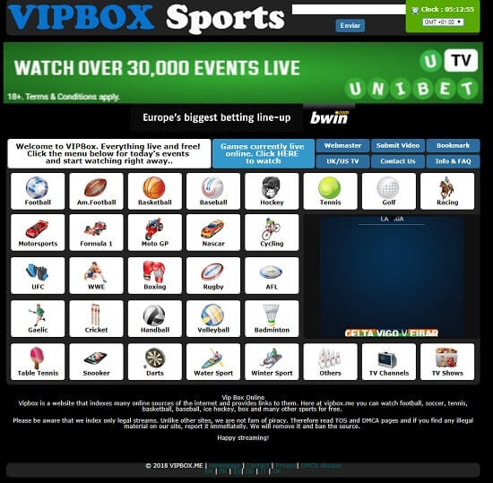 VIPBOX Sports ver partidos online