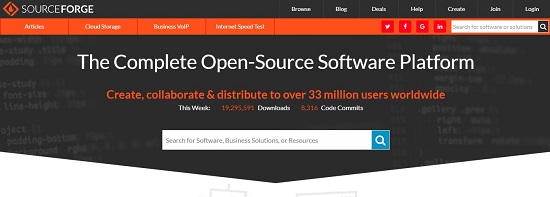 SourceForge programas en internet