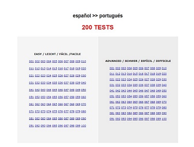 test de español a portugués